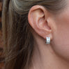 Baguette And Pave Cubic Zirconia Hoop Earrings, earrings - Katherine Swaine