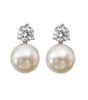 Cubic Zirconia and Cultured Pearl Earrings, earrings - Katherine Swaine