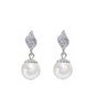 Cubic Zirconia Pearl Drop Earrings, earrings - Katherine Swaine