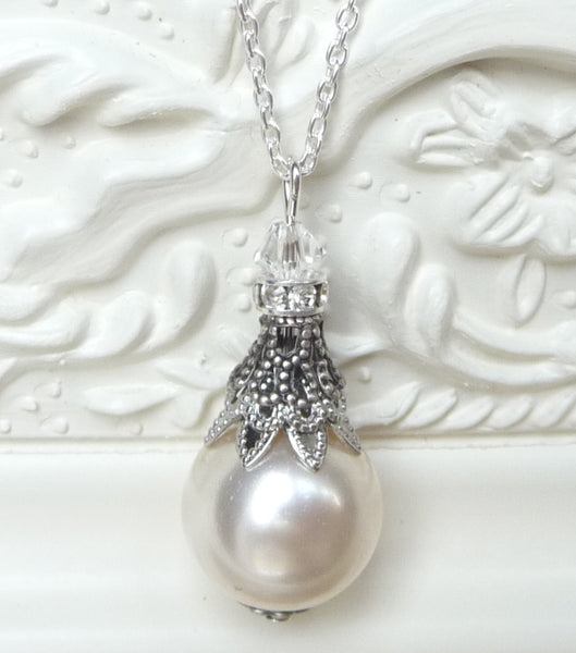 Filigree And Pearl Pendant Necklace, Necklace - Katherine Swaine