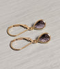 Amethyst Purple Teardrop Leverback Earrings