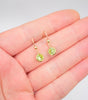 Green Cubic Zirconia Round Drop Hook Earrings