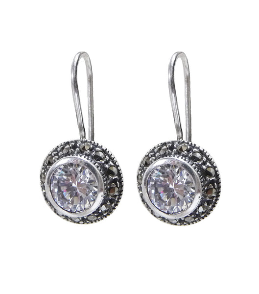 Vintage Inspired Marcasite Drop Earrings, earrings - Katherine Swaine