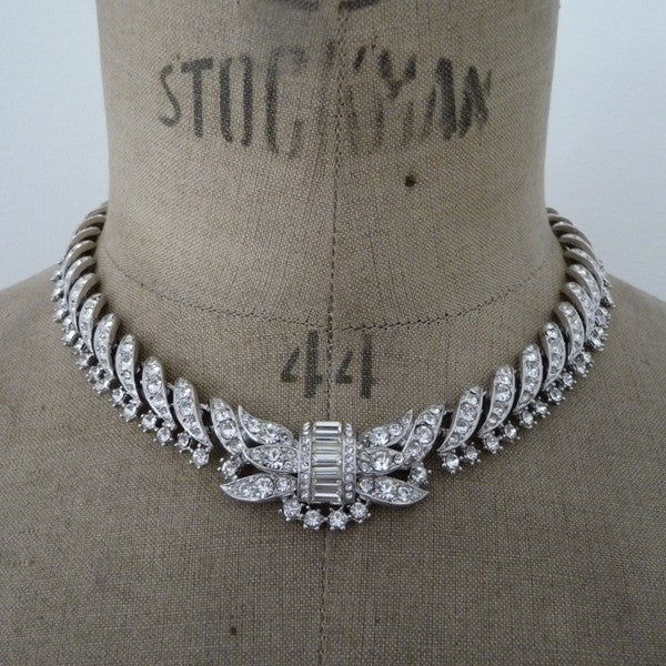 Ornate Vintage Rhinestone Necklace *SOLD*, Necklace - Katherine Swaine