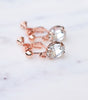 Rose Gold Oval Crystal Clip On Earrings, earrings - Katherine Swaine