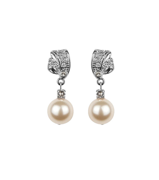 Antique Style Rhinestone and Pearl Earrings, earrings - Katherine Swaine