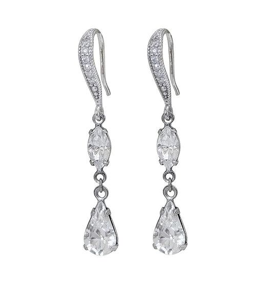 Rhinestone Long Drop Earrings, earrings - Katherine Swaine