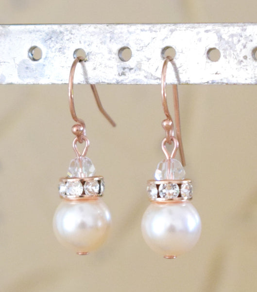Rose Gold French Hook Earrings, earrings - Katherine Swaine