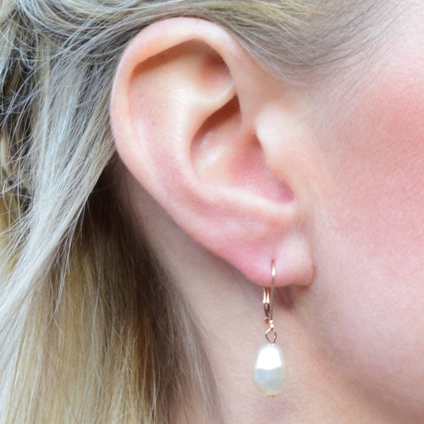 Rose Gold Lever Back Earrings Katherine Swaine