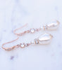 Rose Gold Long Teardrop Pearl Earrings, earrings - Katherine Swaine