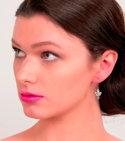 Rose gold rhinestone earrings outlet