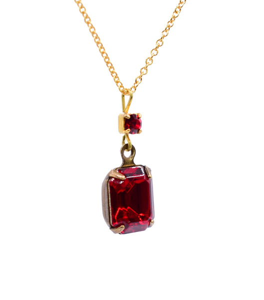 Square on sale ruby pendant