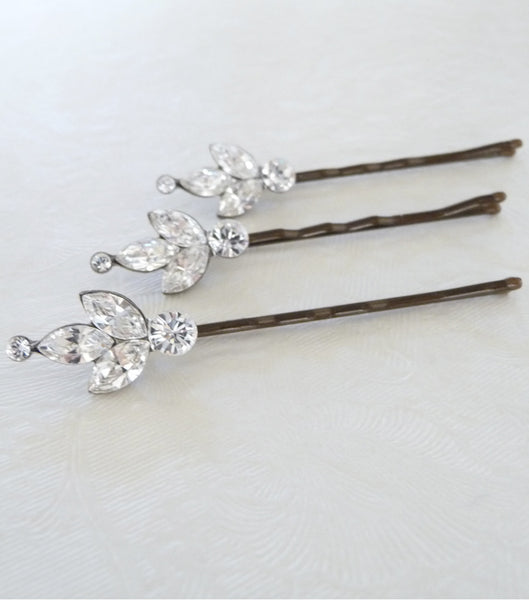 Set Of Three Rhinestone Cluster Hair Grips, Hair Pins and Grips - Katherine Swaine