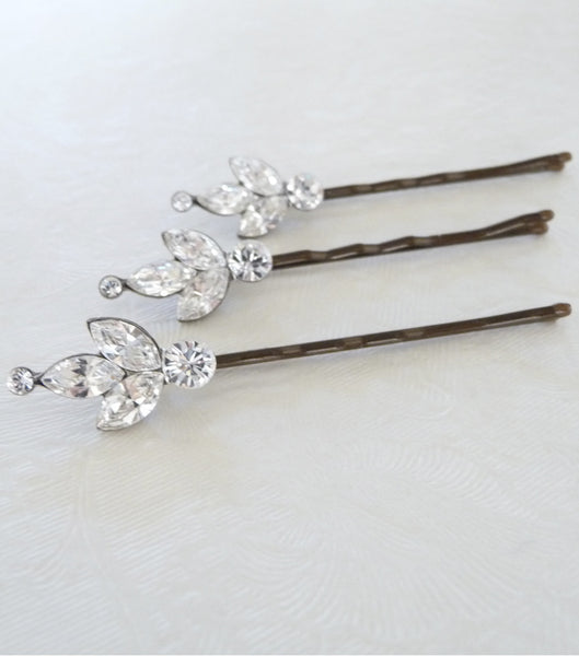 Set Of Three Rhinestone Cluster Hair Grips, Hair Pins and Grips - Katherine Swaine