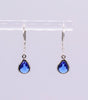 Sapphire Blue Silver Teardrop Leverback Earrings