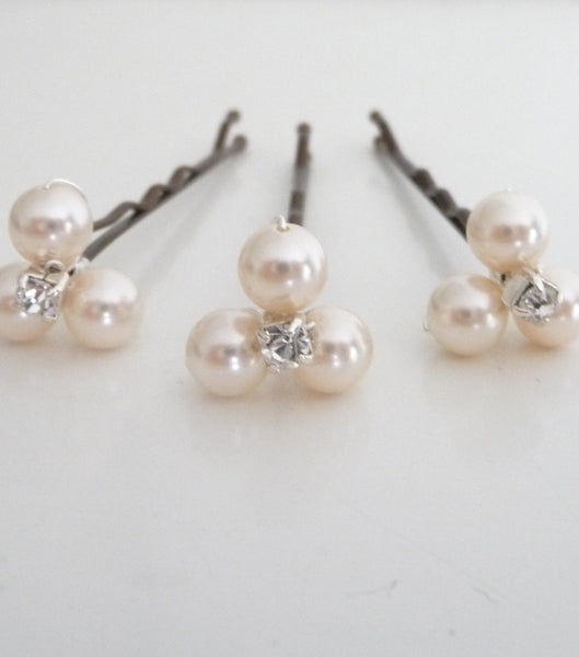 Set Of Three Pearl Hair Grips, Hair Pins and Grips - Katherine Swaine