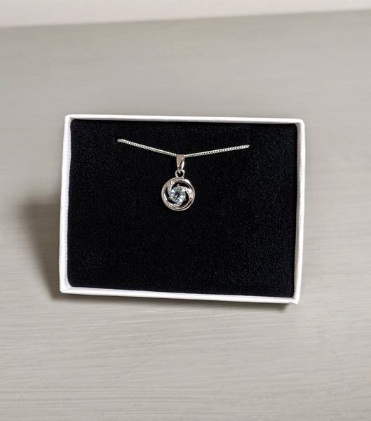 Natural 3.1 Carat Blue Topaz Pendant With 925 Sterling Silver Necklace - 18" Chain
