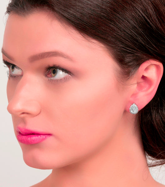 Teardrop Cubic Zirconia Stud Earrings, earrings - Katherine Swaine