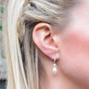 Teardrop Pearl And Crystal Fish Hook Earrings, earrings - Katherine Swaine