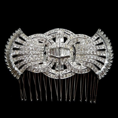 Vintage Art Deco Rhinestone Hair Comb *SOLD*, Hair Comb - Katherine Swaine