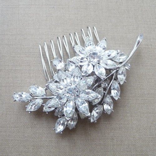 Vintage Trifari Flowers Hair Comb, Hair Comb - Katherine Swaine