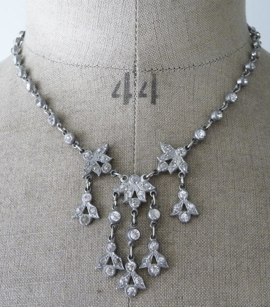 Vintage 1920's Art Deco Rhinestone Necklace, Necklace - Katherine Swaine