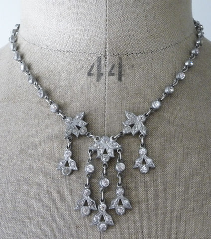 Vintage 1920's Art Deco Rhinestone Necklace, Necklace - Katherine Swaine