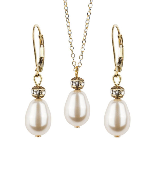 Vintage Inspired Teardrop Earring and Necklace Set, Jewellery Sets - Katherine Swaine