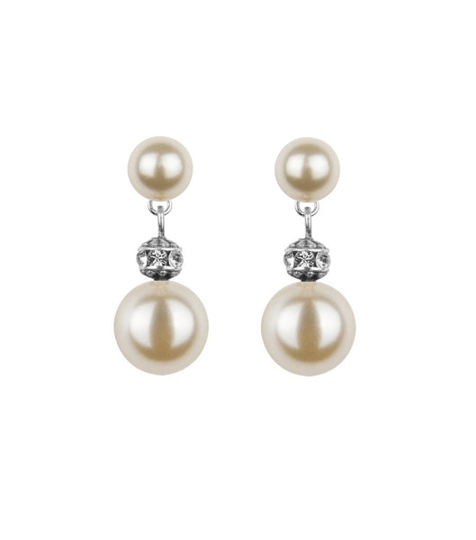 Vintage Inspired Round Pearl Drop Earrings, earrings - Katherine Swaine