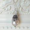 Filigree And Pearl Pendant Necklace, Necklace - Katherine Swaine