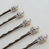 Set Of Five Pearl And Rhinestone Hair Grips, Hair Pins and Grips - Katherine Swaine