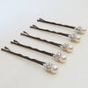 Set Of Five Pearl And Rhinestone Hair Grips, Hair Pins and Grips - Katherine Swaine