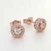 Rose Gold Cubic Zirconia Stud Earrings, earrings - Katherine Swaine