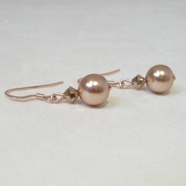 Rose Gold Pearl Drop Earrings – Katherine Swaine