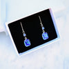 Sapphire Blue Vintage Crystal Leverback Earrings