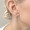 Clear Crystal Teardrop Leverback Earrings