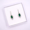 925 Sterling Silver Emerald Green Marquise Earrings