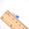Sapphire Blue Long Teardrop Silver Plated Hook Earrings