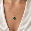 Oval Emerald Green Crystal Necklace