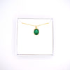 Oval Emerald Green Crystal Necklace