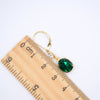 Oval Emerald Crystal Long Drop Earrings