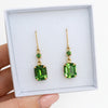 Peridot Green Crystal Leverback Earrings