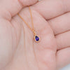Rose Gold Plated Amethyst Purple Teardrop Birthstone Necklace