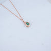 Rose Gold Plated Emerald Green Teardrop Birthstone Necklace