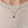 Rose Gold Plated Emerald Green Teardrop Birthstone Necklace