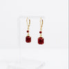 Ruby Vintage Crystal Leverback Earrings