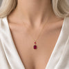 Ruby Vintage Crystal Pendant Necklace