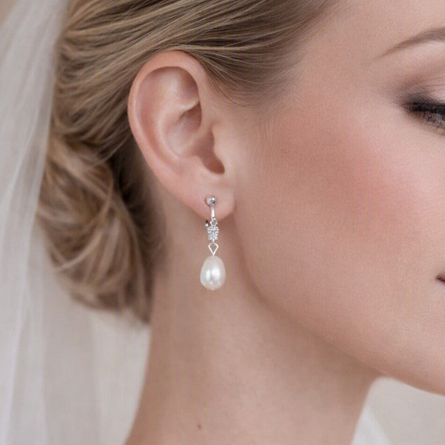 Pearl Deco Inspired Clip On Earrings