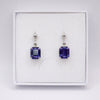 Tanzanite Crystal Clip On Earrings