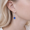 Sapphire Blue Vintage Crystal Leverback Earrings